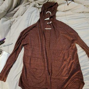 Thin hooded cardigan